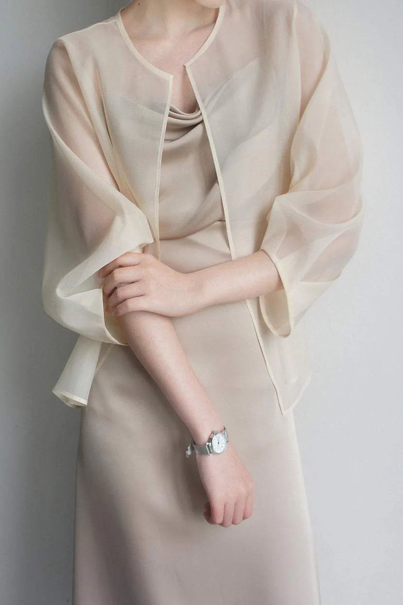 Sun Protection Sheer Organza Blouse