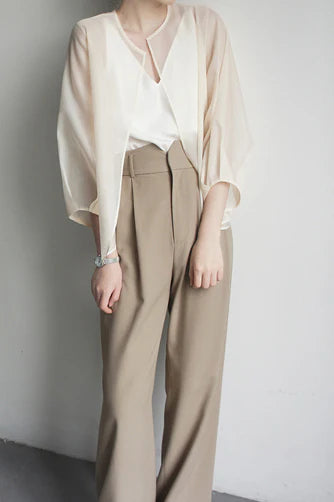 Sun Protection Sheer Organza Blouse