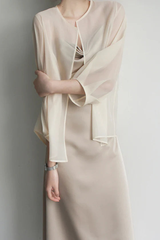 Sun Protection Sheer Organza Blouse